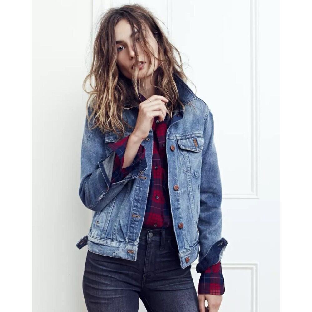 Madewell The Jean Jacket Women Size Small Blue Denim 100% Cotton 1655 - Picture 2 of 14